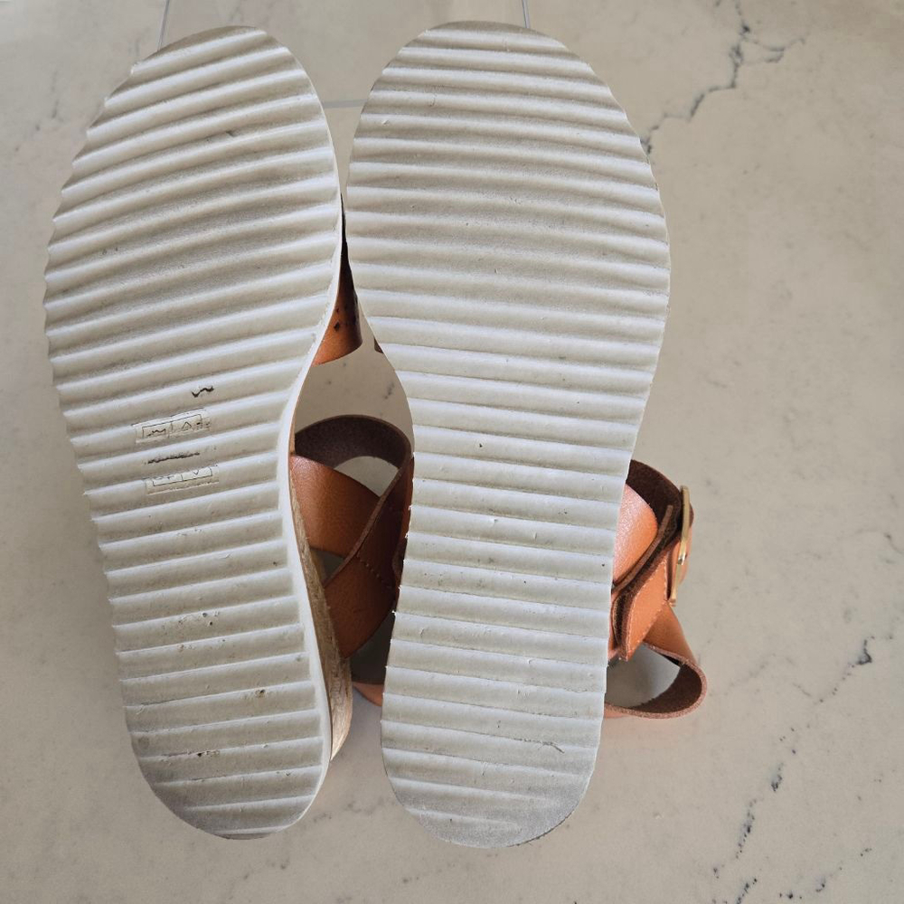 Women's BOBS from Skechers Brown & White Sandals Size 7 - Picture 6 of 9